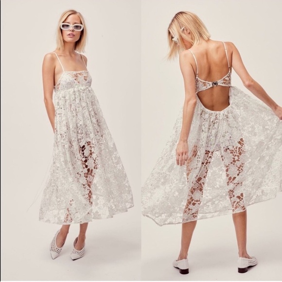 For Love and Lemons Sundae Tank Midi Dress Sz S EUC - Picture 3 of 15